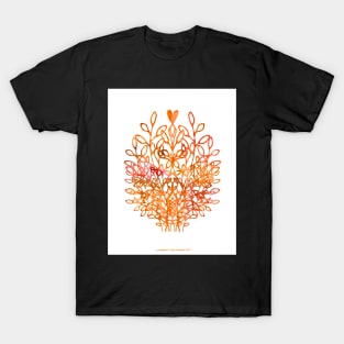 Orange Abstract Flowers T-Shirt